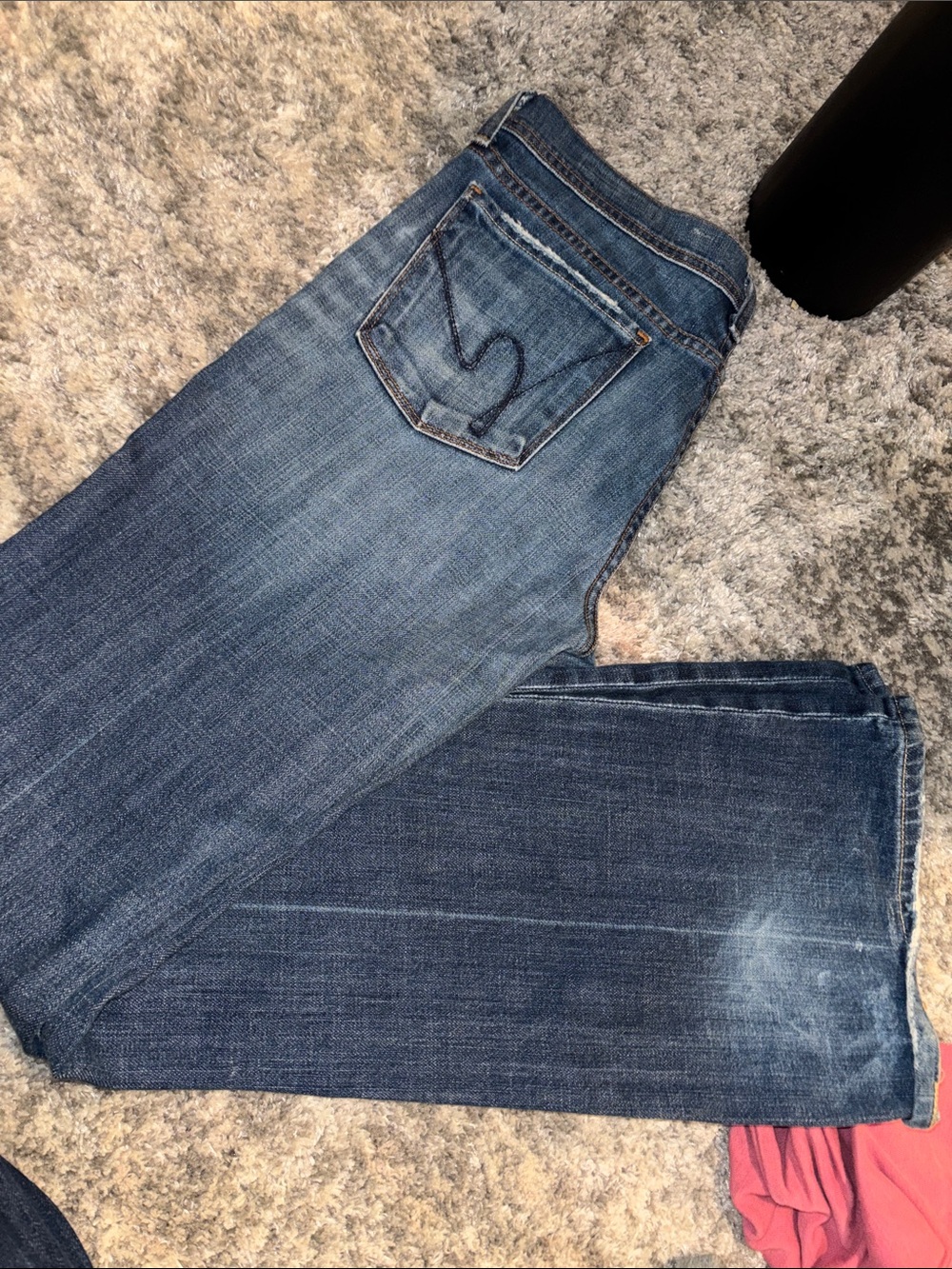 Citizens Of Humanity Blue Boot Cut Jeans with Signature Pocket Stitch